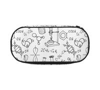 Chemistry Print Print Pencil Case Spacious Pen Pouch Zipper High Capacity Makeup Tools Office Supplies, Black, One Size, Cute