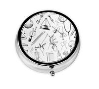 Chemistry Print Print Personalised Portable Pillbox with,Mini Pillbox Compact and Convenient Pill Organiser for Storing and Organising Pills