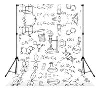 Chemistry Print Print Photo Studio Background 5x7ft Soft Photo Backdrop Curtain For Studio Content Creator Equipment
