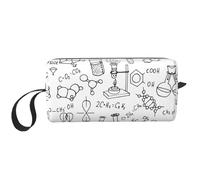 Chemistry Print Print Portable Cosmetic Pouch, Travel Storage Case, Zippered Organizer Bag for Quick Access