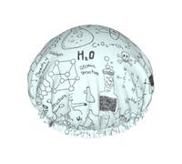 Chemistry Print Print Premium Double Layer Shower Cap For Women With Reusable Shower Cap For Hair - Waterproof Plastic Cap - Shower Caps For Long, Short And Curly Hairs
