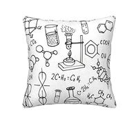 Chemistry Print Printed Corduroy Pillow Case 40x40 Cm- Soft Square Cushion Cover Modern Pillowcase 1pcs
