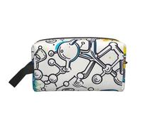 Chemistry Print Printed Makeup Bag Large Travel Cosmetic Bags Waterproof Cosmetic Case Toiletry Bag Organizer for Women Mom Girls