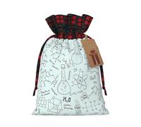 Chemistry Print Printing 4.7x6.9 Inch Christmas Bag Drawstring Closure,For Christmas Anniversaries Birthdays,Holds Gifts