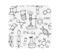 Chemistry Print-r18395 Printed Coasters Set of 4, Tabletop Protection Leather Coasters for Cup Drinks Coffee Pads Beer Bar Mat Gifts, Square