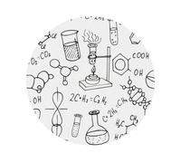 Chemistry Print-r18395 Printed Coasters Set of 4, Tabletop Protection Leather Coasters for Cup Drinks Coffee Pads Beer Bar Mat Gifts, Round Shape