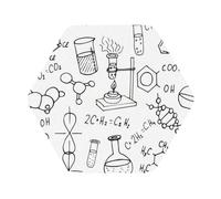 Chemistry Print-r18395 Printed Coasters Set of 4, Tabletop Protection Leather Coasters for Cup Drinks Coffee Pads Beer Bar Mat Gifts, Hexagon