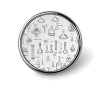 Chemistry Print Round Badge Personalized Metal Lapel Pin Badges Fit Clothing Bags Hat Humorous Printed Brooch Badge Party Decorations Accessories for Men Women