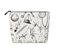 Chemistry Print Single Layer Linen Like Makeup Bag, Lightweight and Cute, Easy to Use