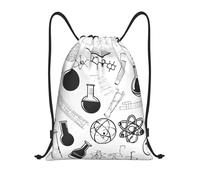 Chemistry Print Title: Lightweight Drawstring Duffel Bag â€“ Water-Resistant Foldable Gym Sack with Adjustable Shoulder Strap, Ideal for Sports, Yoga, Travel and School