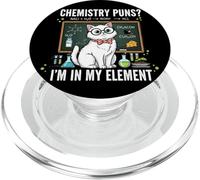 Chemistry Pun Cat Funny Science Teacher PopSockets PopGrip for MagSafe