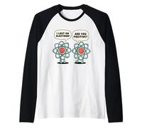 Chemistry Pun Positive Electron Science Humor Teacher Raglan Baseball Tee