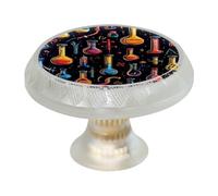 Chemistry Science Laboratory (10) 4-Pack Transparent Printed Drawer Pulls Handles, Round Glass & ABS Cabinet Knobs for Dresser, Cupboard, Wardrobe Decor
