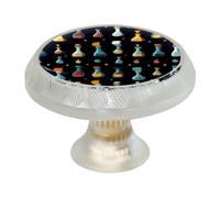 Chemistry Science Laboratory (11) 4-Pack Transparent Printed Drawer Pulls Handles, Round Glass & ABS Cabinet Knobs for Dresser, Cupboard, Wardrobe Decor