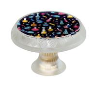 Chemistry Science Laboratory (7) 4-Pack Transparent Printed Drawer Pulls Handles, Round Glass & ABS Cabinet Knobs for Dresser, Cupboard, Wardrobe Decor