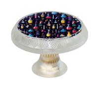 Chemistry Science Laboratory Colorful (1) 4-Pack Transparent Printed Drawer Pulls Handles, Round Glass & ABS Cabinet Knobs for Dresser, Cupboard, Wardrobe Decor