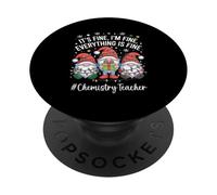 Chemistry Teacher Gnome Everything Is Fine Funny Christmas PopSockets Adhesive PopGrip