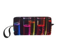Chemistry Test Tube Printing Makeup Bag for Women Girl Portable Travel Cosmetic Bag Makeup Pouch Organizer with Handle