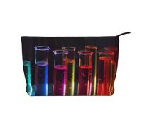 Chemistry Test Tube Prints Corduroy Makeup Bag for Women Girls, Spacious Travel Cosmetic Organiser for Make-up, Toiletries & Essentials