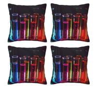 Chemistry Test Tube Throw Pillow Cases 4 Pack Square Pillowcases Super Soft Pillow Protectors With Zipper for Couch Livingroom Sofa Bed Office Car,50x50 CM