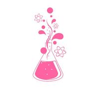 Chemistry Wall Sticker Science Education Atom Molecules Bottle Wall Decal for School Childrens Kids Room Decor Decal Vinyl Small - 26x57cm