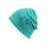Chemo Beanie Hat Headwear Women Turban Beanie Hat with Side Flower (Minty Green)