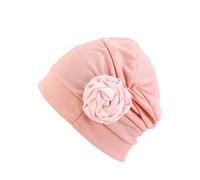 Chemo Beanie Hat Headwear Women Turban Beanie Hat with Side Flower (Pink)