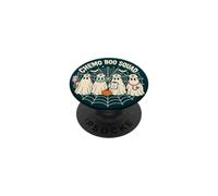 Chemo Boo Squad Nurse Ghost Halloween Pink Ribbon Cute PopSockets Adhesive PopGrip
