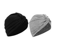 Chemo Cotton Turban Hat for Women - Headwear Head Wrap Elastic Headscarf Stretch Soft Sleep Cap - Fashion Slouchy Beanie Skull Cap for Cancer Hair Loss Alopecia Ladies Girls