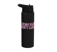 Chemo Hair Don't Care Cancer Survivor Oncology Warrior Stainless Steel Insulated Water Bottle