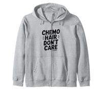 Chemo Hair Don't Care Cancer Warrior Support Zip Hoodie