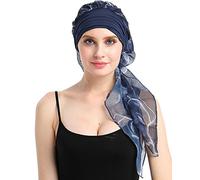 Chemo Hat Beanie Scarf Bamboo Turban Headwear for Cancer Lightweight Fabric No Sweat Flying Leather