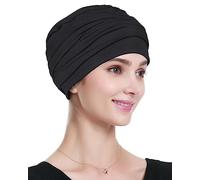 Chemo Headwear Bamboo Turban Head Wrap Summer Beanie Black