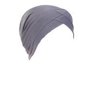 Chemo Headwear Beanie Cap Hat Turban Head Scarf or Skull Cap Wig Liner up to 55cm (Grey)
