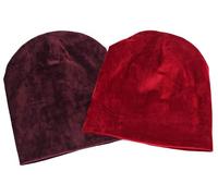 Chemo Headwear Beanie Hat for Women Supersoft Velour Cap Turban Bandana Plain (Red)