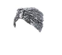 Chemo Headwear Beanie Hat Women Pre Tied Headscarf Turban Headwrap Scarf Fully Lined Pearl Jewelled Sequin (Dark Grey Sequin, One Size)