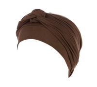 Chemo Turban for Women - Soft Slouchy Muslim Headscarf Solid Color, Warm Sleeping Cap & Breathable Beanie Hat, Fashionable Headscarf Cap for Hair Loss, Cancer Patients (coffee, One Size)