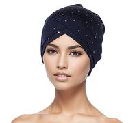 Chemo Turban Women's Beanie Hat Muslim Cap Front Side Interlocking Soft Slouchy Women Headwear Headwear Turban Warm Wrap Sleep Cap for Hair Loss Cancer, b, One Size