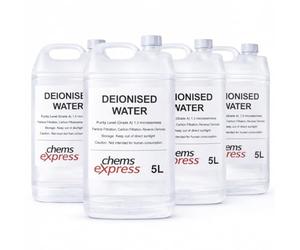 Chems Express Deionised Water 20L - (4x5L) Purified Water - Steam Irons, Car Batteries, - Demineralised Water - For Lab Use
