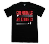 Chemtrails are Killing Us Protest Mens T-Shirt, Black, XL