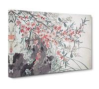Chen Daofu Floral Canvas Print | Gallery Wrapped 30mm Frame Wall Art | 30x20 inches | Ready to Hang | Asian Floral Picture | Living Room Bedroom Lounge Office