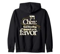 Chen God Bending Toward Us in Favor (Hebrew for Grace) Zip Hoodie