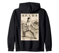 Chen Style Tai Chi Chinese Woman Pose in Countryside Zip Hoodie