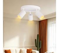 CHENBEN Ceiling Spotlight with 3 Rotatable GU10 Spots Aluminium,no Bulb | White Ceiling Spotlight, Aluminium Kitchen Ceiling Light with 3 Rotatable GU10 Spots,Spotlight Without GU10 Bulb, Max 25W