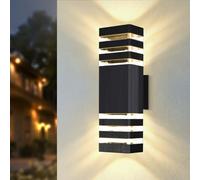 CHENBEN Outdoor Wall Lights Mains Powered, Aluminium Up Down Outside Wall Lights,Waterproof Outdoor Lights for Patio, Terrace, Garden, Hallway, Balcony, Porch, Pathway Including GU10 2pcs Bulbs