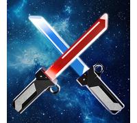 CHENBOOW Lightsaber, Lightsaber, Sparkblade Sword with Dual LED Light and Spray Effect, Duel Lightsaber, Retractable LED Lightsaber Toy, USB-C Charging, for Rave, Cosplay, Halloween, Carnival