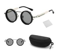 CHENBOOW Polarised sunglasses, round glasses, adjustable tinted round polarised lenses, 1-9 adjustable ND filter, UV protection, glare protection, for outdoor sports, fishing, car, driving, daylight