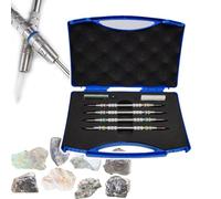 CHENCOO 2-9 Scratch Tester Hardness Test Pen(4 Pack), Stainless Steel Mohs Hardness Picks, Pen Tip/scribing Needle, Single Dual Head De-sign, for Mineral, Gemstone,A