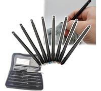 CHENCOO 2-9 Scratch Tester Hardness Test Pen(8 Pack), Stainless Steel Mohs Hardness Picks, Pen Tip/scribing Needle, Single Dual Head De-sign, for Mineral, Gemstone,A