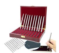 CHENCOO Mohs Hardness Test Kit(10 Pcs), 1-10 Scratch Tester Hardness Test Pen, with Storage Box(130 * 60mm), 304 Stainless Steel, for Ceramic Floor Glass Gems Jade,A
